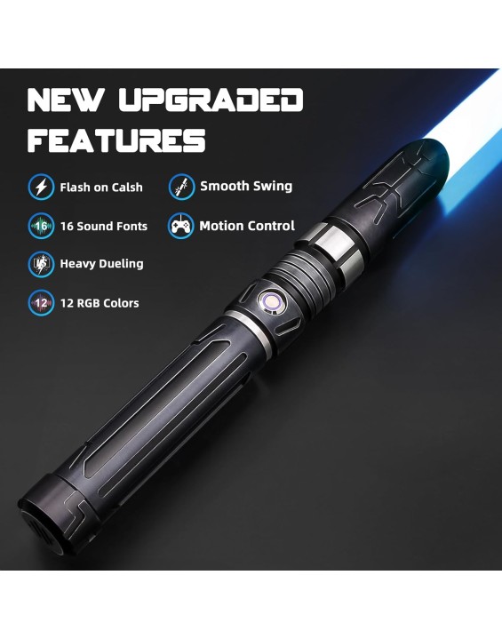 Saberforms Lightsaber Dueling Light Saber with12 RGB Colors 16 Sound Fonts and Motion Control