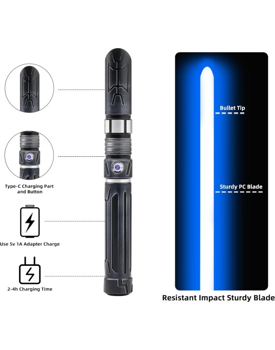 Saberforms Lightsaber Dueling Light Saber with12 RGB Colors 16 Sound Fonts and Motion Control