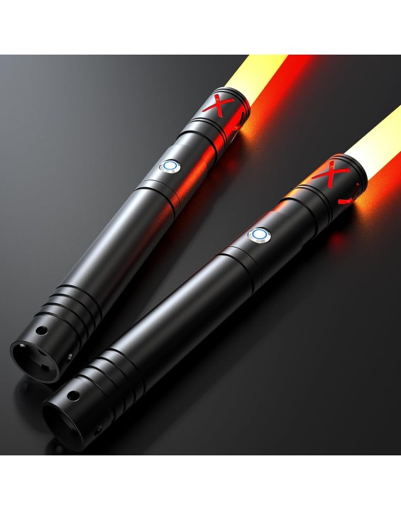 2 Packs Lightsaber Dueling Light Sabers with 4 Character Sound Font 12 RGB Colors