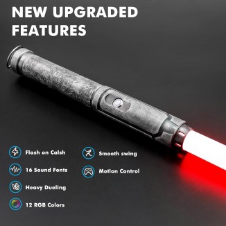 Heavy Dueling Pro Light Saber Smooth Swing Motion Control Metal Hilt 16 Sound Fonts Blaster Sword