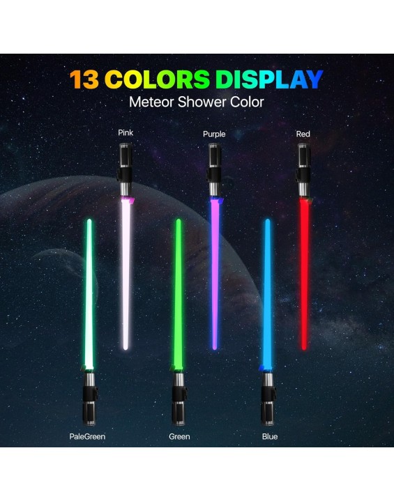 Lightsaber - Aluminum Lightsabers for Dueling - Flash on Clash 13 Color Changing Rechargeable Lightsaber