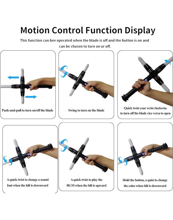 Heavy Dueling Light Saber for Adults Smooth Swing Metal Hilt 16 Fonts Sound Motion Control Lightsaber Party Cosplay (RGB Version)