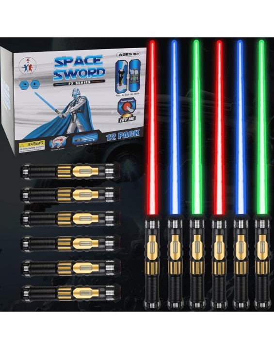 Liberty Imports 12 Pack LED Light Up Sabers Set