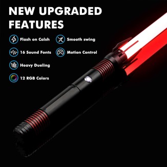 Dueling Light Saber for Adults,Smooth Swing Motion Control Lightsaber Heavy Aluminum Hilt Fx Sword